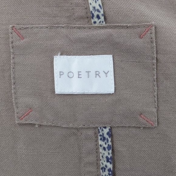 Poetry tan viscose/linen/cotton blazer-sz 2 - Picture 8 of 8